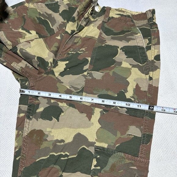 Anthropologie Camo Cargo Pants Womens 30 Cotton Linen Blend Military High Rise - Picture 11 of 13